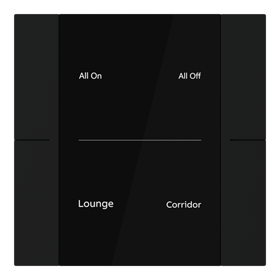 ABB YUB/U2.0.1 2/4 fold KNX Anahtar Mat Siyah
