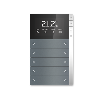 ABB PEONIA PEBR/U5.0.1 5/10 Termostatlı KNX Anahtar Mat Platin