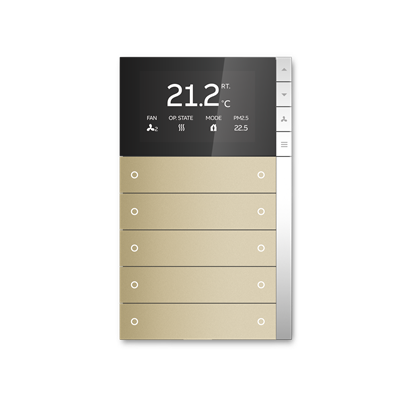 ABB PEONIA PEBR/U5.0.1 5/10 Termostatlı KNX Anahtar Mat Şampanya Altın