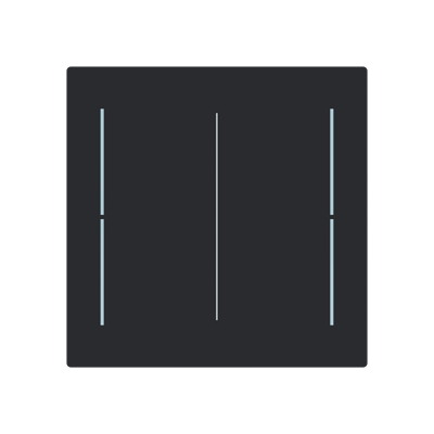 ABB LFW/A.2.70.1 Trevion® KNX Anahtar 2 fold Kapak İkonsuz, 70 x 70 mm Mat Siyah