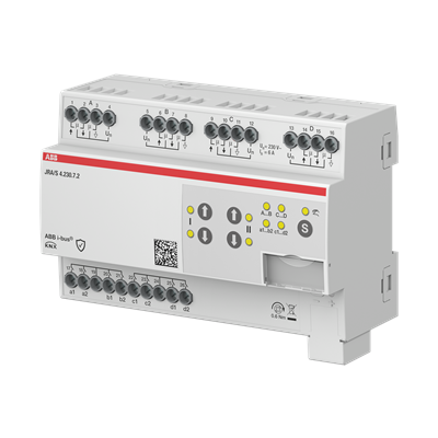 ABB JRA/S4.230.7.2 Perde/Panjur Modülü 4 Kanal 230 V AC - Travel Detection, Manuel özellikli ve İnput - Secure