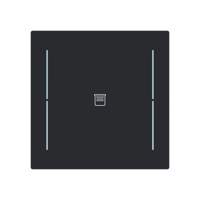ABB LFJ/A.1.70.1 Trevion® KNX Anahtar 1 fold Kapak Perde/Panjur İkonlu, 70 x 70 mm Mat Siyah