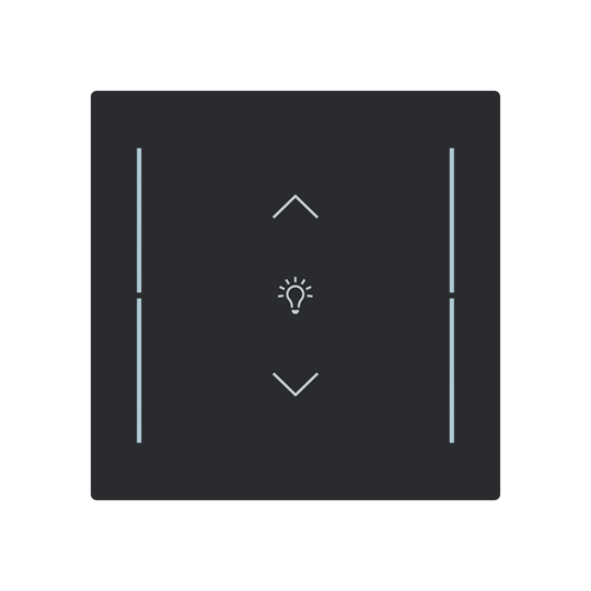 ABB LFDW/A.1.70.1 Trevion® KNX Anahtar 1 fold Kapak Dim İkonlu, 70 x 70 mm Mat Siyah