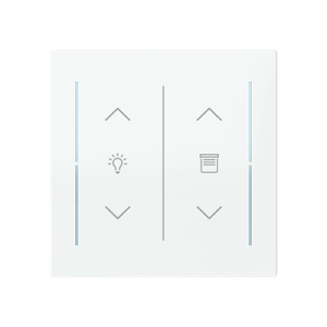 ABB LFDW/A.2.70.1 Trevion® KNX Anahtar 2 fold Kapak Dim/Perde-Panjur İkonlu, 70 x 70 mm Stüdyo Beyazı