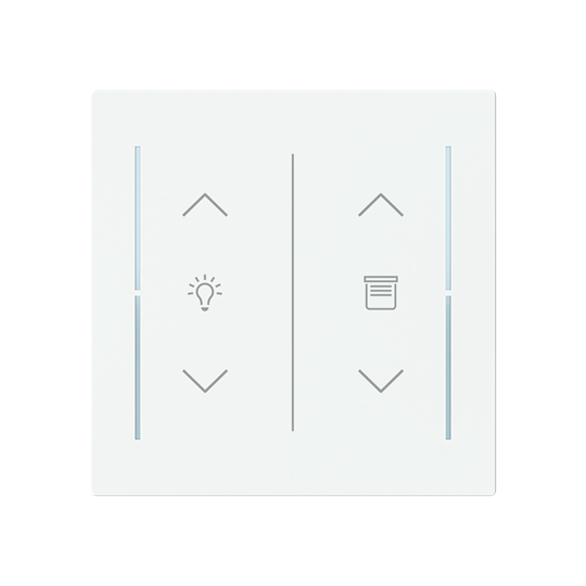 ABB LFDW/A.2.70.1 Trevion® KNX Anahtar 2 fold Kapak Dim/Perde-Panjur İkonlu, 70 x 70 mm Mat Stüdyo Beyazı