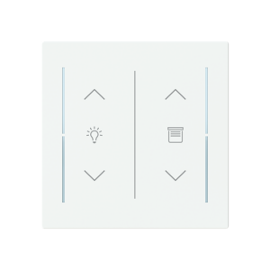 ABB LFDW/A.2.70.1 Trevion® KNX Anahtar 2 fold Kapak Dim/Perde-Panjur İkonlu, 70 x 70 mm Mat Stüdyo Beyazı