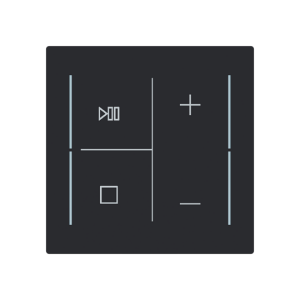 ABB LFMW/A.4.70.1 Trevion® KNX Anahtar 4 fold Kapak Müzik Kontrol İkonlu, 70 x 70 mm Mat Siyah