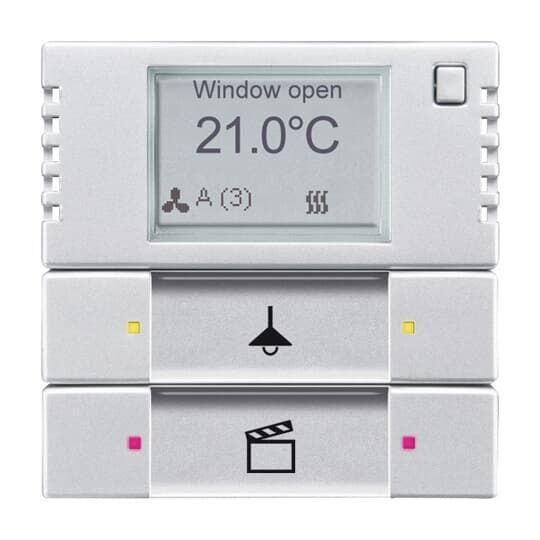 ABB 6128/28 2/4 fold KNX Termostat BCU hariç Alüminyum Gümüş