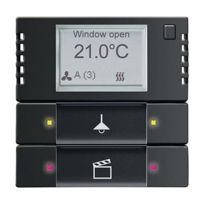 ABB 6128/28 2/4 fold KNX Termostat BCU hariç Mat Siyah