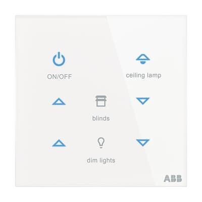 ABB TB/U6.5.1-CG 3/6 fold Dokunmatik Cam KNX Anahtar - Standart - 86x86 - Yatay Butonlu