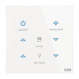 ABB TB/U6.5.1-CG 3/6 fold Dokunmatik Cam KNX Anahtar - Standart - 86x86 - Yatay Butonlu