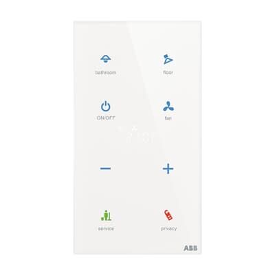 ABB TBR/U4.7.1-CG 2/4 fold Termostatlı Dokunmatik Cam KNX Anahtar - Standart - 86x157 - Dikey