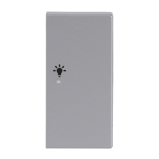 ABB SRL-2-R 2 gang KNX Push Button Coupler Anahtar Kapak, Sağ, Aydınlatma İkonlu Alüminyum Gümüş