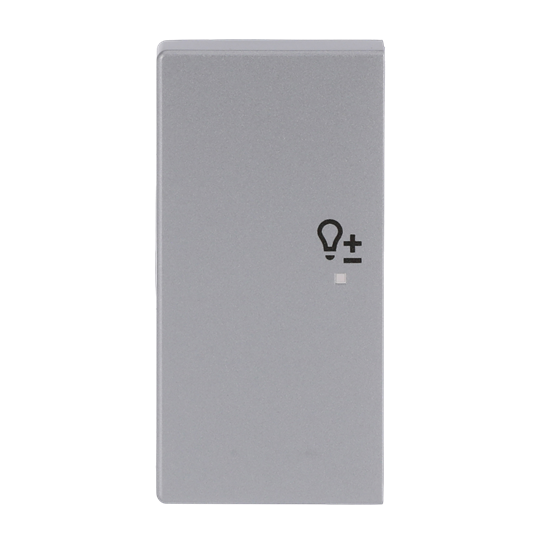 ABB SRD-2-L 2 gang KNX Push Button Coupler Anahtar Kapak, Sol, Dim İkonlu Alüminyum Gümüş