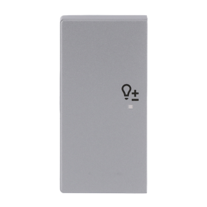 ABB SRD-2-L 2 gang KNX Push Button Coupler Anahtar Kapak, Sol, Dim İkonlu Alüminyum Gümüş