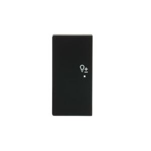 ABB SRD-2-L 2 gang KNX Push Button Coupler Anahtar Kapak, Sol, Dim İkonlu Mat Siyah