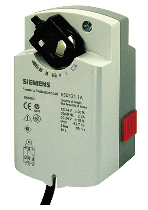SIEMENS GSD141.1A Damper Motoru 24V 2Nm Tork, Yay Geri Dönüşsüz ON-OFF Kontrol